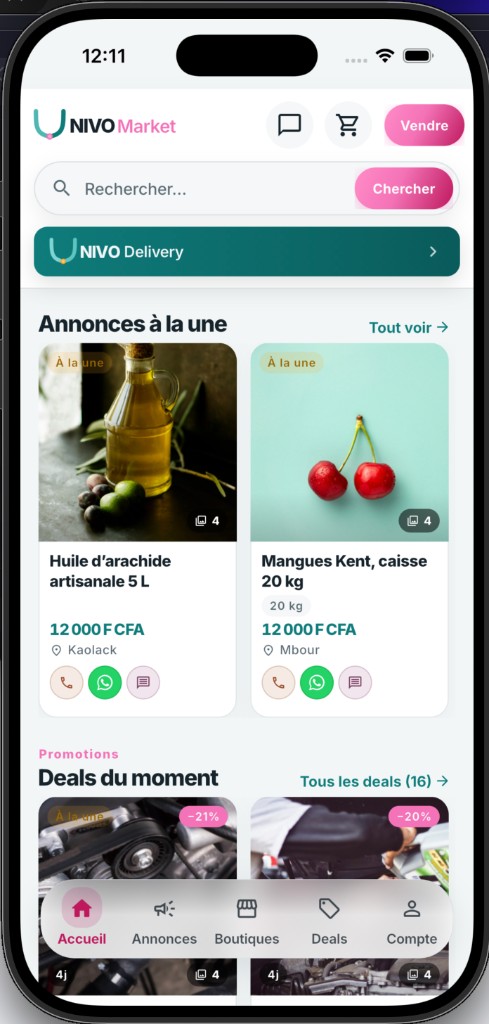 UNIVO Market — annonces à la une